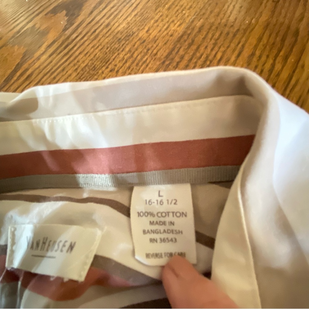 Van Heusen Red and Blue Striped Casual Shirt - Picture 3 of 5